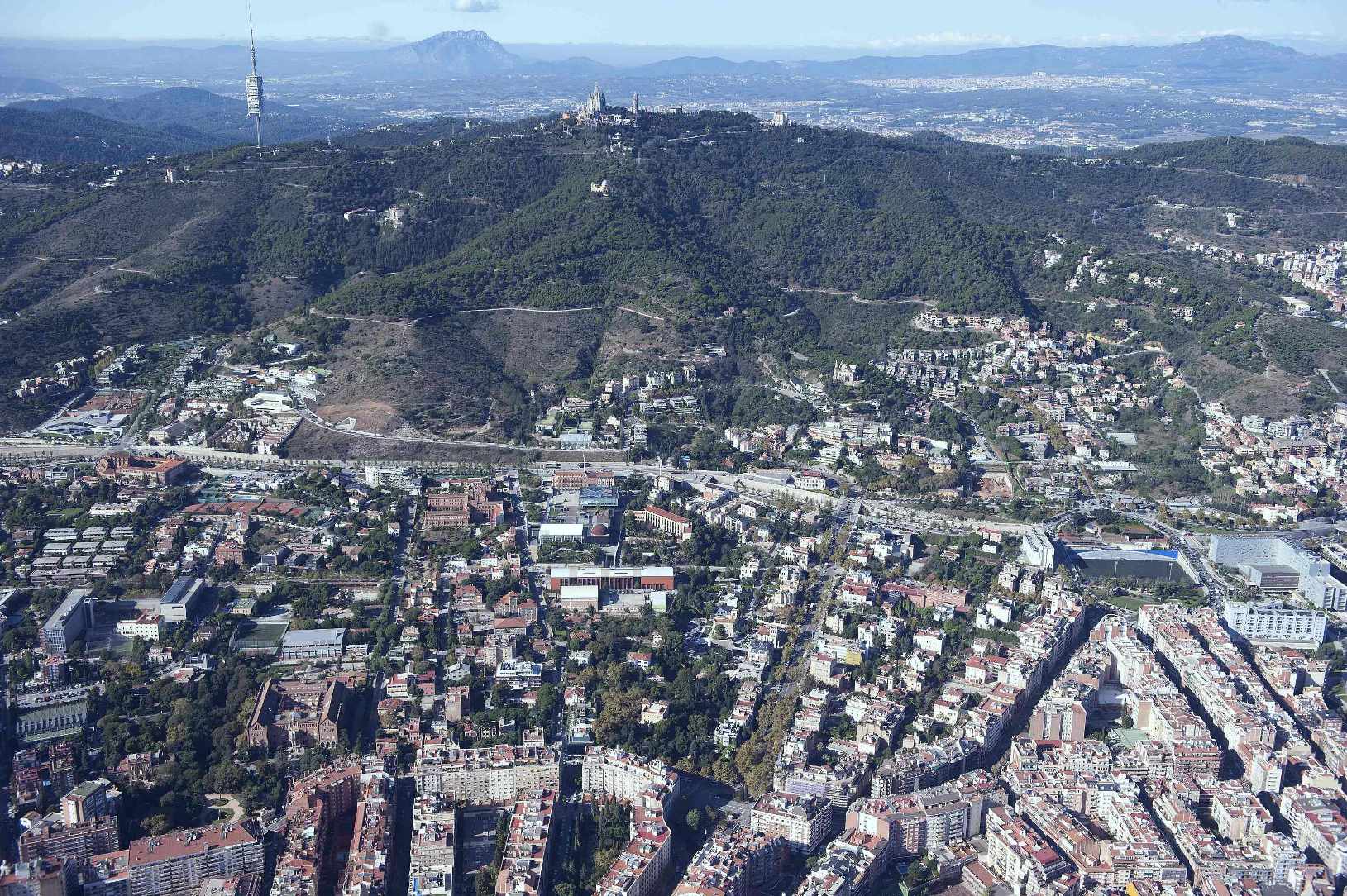 Imatge aèria de la porta del Tibidabo Foto: Ajuntament de Barcelona